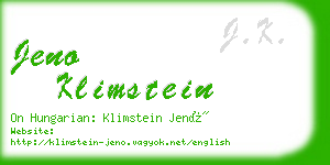 jeno klimstein business card